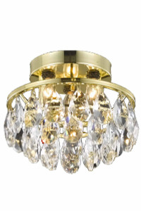 Clara Collection Flush Mount D10In H7In Lt:3 Gold Finish (LD9805F10G(872))