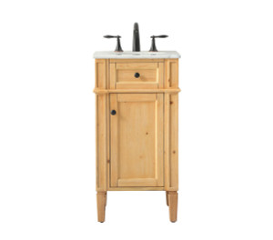 18 Inch Single Bathroom Vanity In Natural Wood (VF12518NW)