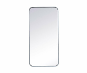 Soft Corner Metal Rectangular Mirror 18X36 Inch In Silver (MR801836S) Soft Corner Metal Rectangular Mirror 18X36 Inch In Silver (MR801836S)