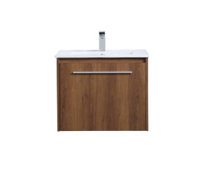 Tessa 24" Single Walnut Brown Bathroom Floating Vanity (VF45024WB)