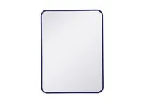 Evermore Soft Corner Blue Rectangular Mirror (MR802432BL)