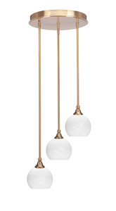 Empire 3 Light Cluster Pendalier In New Age Brass (2143-NAB-4101)