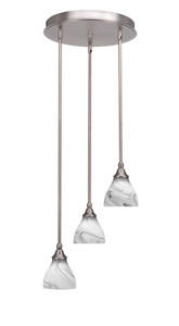 Empire 3 Light Cluster Pendalier In Brushed Nickel (2143-BN-4769)