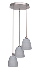 Empire 3 Light Cluster Pendalier In Brushed Nickel (2143-BN-4072)