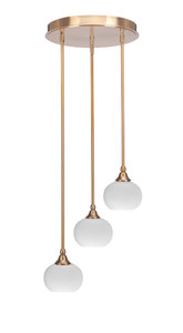 Empire 3 Light Cluster Pendalier In New Age Brass (2143-NAB-212)