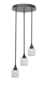 Empire 3 Light Cluster Pendalier In Dark Granite (2143-DG-4810)