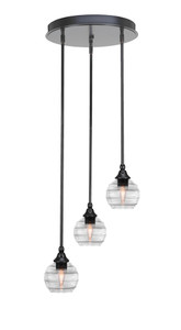 Empire 3 Light Cluster Pendalier In Matte Black (2143-MB-5110)