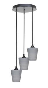 Empire 3 Light Cluster Pendalier In Matte Black (2143-MB-4032)