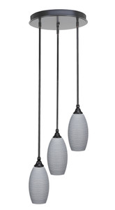 Empire 3 Light Cluster Pendalier In Matte Black (2143-MB-4042)