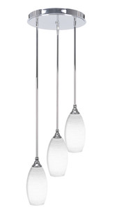 Empire 3 Light Cluster Pendalier In Chrome (2143-CH-4041)