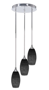 Empire 3 Light Cluster Pendalier In Chrome (2143-CH-4049)