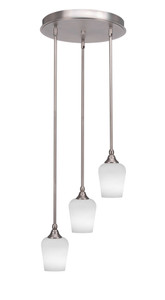 Empire 3 Light Cluster Pendalier In Brushed Nickel (2143-BN-211)