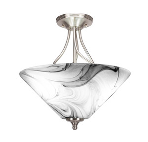 Capri 3 Light Semi-Flushes In Brushed Nickel (909-BN-2169)