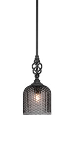 Elegante 1 Light Mini Pendant In Matte Black (80-MB-4912)