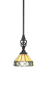 Elegante 1 Light Mini Pendant In Matte Black (80-MB-9405)