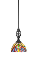 Elegante 1 Light Mini Pendant In Matte Black (80-MB-9445)