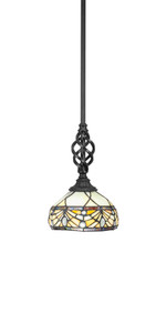 Elegante 1 Light Mini Pendant In Matte Black (80-MB-9485)