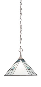 Chain/Square 1 Light Pendant In Brushed Nickel (12-BN-953)