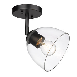 Roxie Semi-Flush in Matte Black with Matte Black Accents and Clear Glass Shade (6958-SF BLK-BLK-CLR) Roxie Semi-Flush in Matte Black with Matte Black Accents and Clear Glass Shade (6958-SF BLK-BLK-CLR)