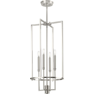 Elara Collection Four-Light New Traditional Brushed Nickel Chandelier Foyer Light (P500363-009)