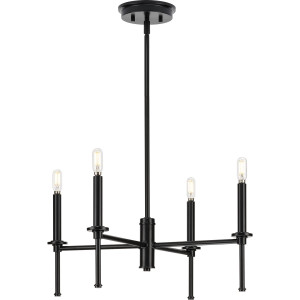 Elara Collection Four-Light New Traditional Matte Black Chandelier Light (P400293-31M)