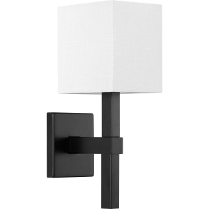Metro Collection One-Light New Traditional Matte Black Summer Linen Wall Light (P710016-31M)