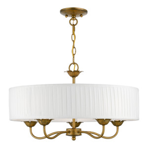 Edinburgh 5 Light Antique Gold Leaf Pendant Chandelier (41775-48) Edinburgh 5 Light Antique Gold Leaf Pendant Chandelier (41775-48)
