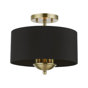 Huntington 3 Light Antique Brass Semi-Flush Mount (40111-01) Huntington 3 Light Antique Brass Semi-Flush Mount (40111-01)
