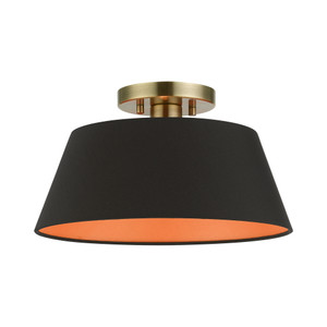 Palma 1 Light Antique Brass Semi-Flush Mount (51357-01) Palma 1 Light Antique Brass Semi-Flush Mount (51357-01)