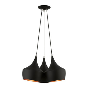 Waldorf 3 Light Black Cluster Pendant (41083-04)