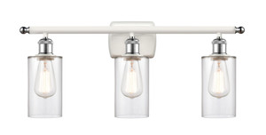 Clymer 3 Light Bath Vanity Light In White & Polished Chrome (516-3W-Wpc-G802)