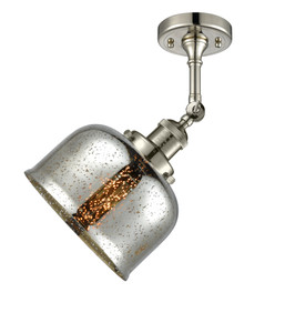 Large Bell 1 Light Semi-Flush Mount In Polished Nickel (201F-Pn-G78)
