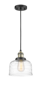 Bell 1 Light Mini Pendant In Black Antique Brass (201C-BAB-G713)