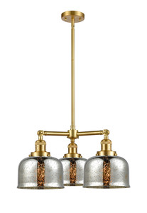 Bell 3 Light Chandelier In Satin Gold (207-SG-G78)