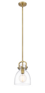 Newton Bell 1 Light Mini Pendant In Brushed Brass (412-1S-BB-8CL)