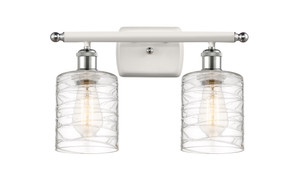Cobbleskill 2 Light Vanity In White & Polished Chrome (516-2W-WPC-G1113)