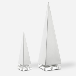 Great Pyramids Sculpture In White, S/2 (18006)