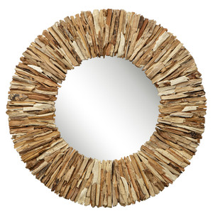 Teak Branch Bleached Round Mirror (09810) Teak Branch Bleached Round Mirror (09810)