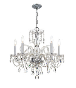Traditional Crystal 5 Light Polished Chrome Chandelier (1005-CH-CL-S)