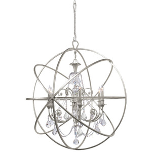 Solaris 6 Light Crystal Silver Sphere Chandelier (9219-OS-CL-MWP)