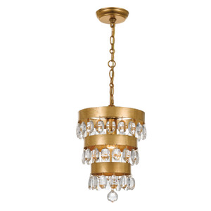 Perla 1 Light Antique Gold Mini Chandelier (6103-GA) Perla 1 Light Antique Gold Mini Chandelier (6103-GA)