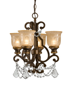 Norwalk 4 Light Bronze Mini Chandelier (7504-BU-CL-SAQ)
