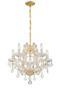 Maria Theresa 6 Light Gold Mini Chandelier (4405-GD-CL-I)