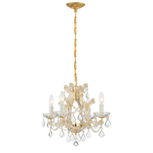Maria Theresa 4 Light Gold Mini Chandelier (4474-GD-CL-I) Maria Theresa 4 Light Gold Mini Chandelier (4474-GD-CL-I)