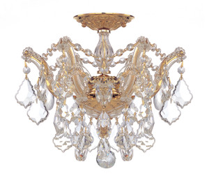 Maria Theresa 3 Light Gold Semi-Flush (4430-GD-CL-MWP)
