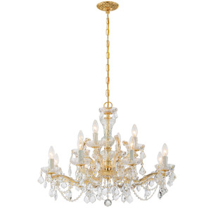 Maria Theresa 12 Light Gold Chandelier (4479-GD-CL-I) Maria Theresa 12 Light Gold Chandelier (4479-GD-CL-I)