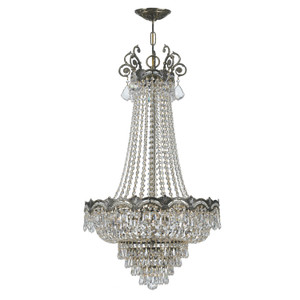 Majestic 8 Light Historic Brass Chandelier (1487-HB-CL-SAQ) Majestic 8 Light Historic Brass Chandelier (1487-HB-CL-SAQ)