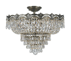 Majestic 5 Light Swarovski Strass Crystal Historic Brass Ceiling Mount (1485-HB-CL-S)