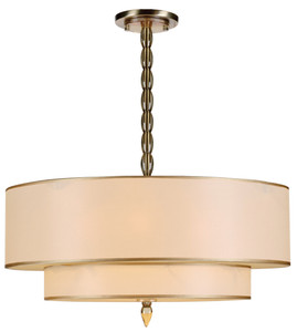 Luxo 5 Light Drum Shade Brass Chandelier (9507-AB)