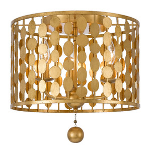 Layla 3 Light Antique Gold Flush Mount (544-GA) Layla 3 Light Antique Gold Flush Mount (544-GA)